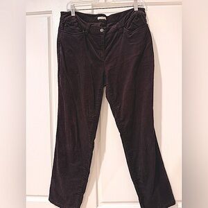 Eileen Fisher Chocolate Brown Corduroy straight leg pants